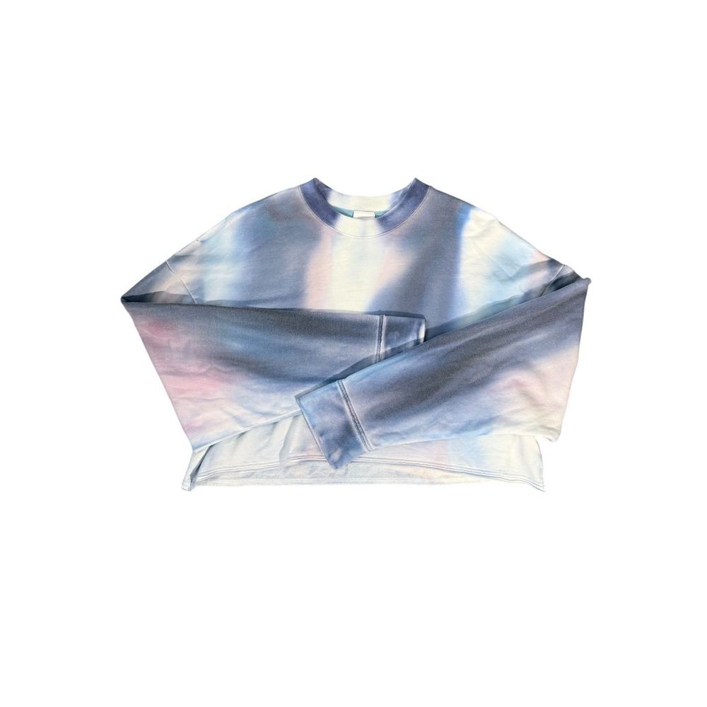 Nike Yoga Cropped‎ Sweatshirt Tie Dye Athleisure Cotton Blend Women's Size Small